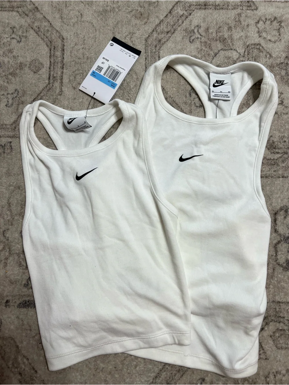 Nike Sportswear White Girls' Ribbed Tank Top